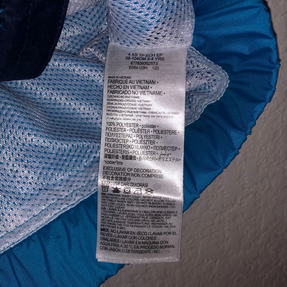 Nike Oversized Swoosh Windrunner Jacket Kids Sz 4 XS Blues White (Laser Blue) - Picture 10 of 14